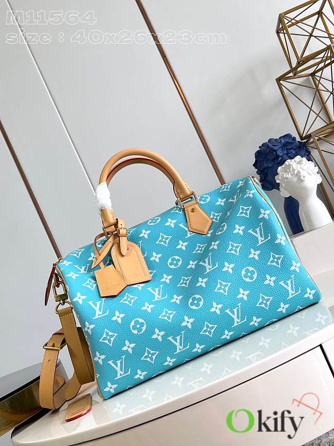 Okify Louis Vuitton Speedy P9 Bandoulière 40 M11564 In Turquoise Blue 40x26x23cm - 1