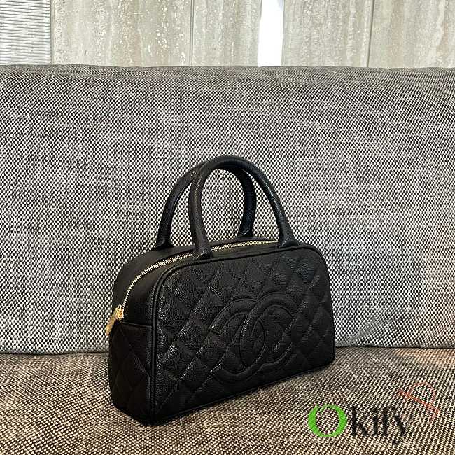 Okify CC Vintage Bowling Bag In Black 29x17x10cm - 1