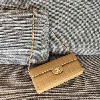 Okify CC Chocolate Bar Bag In Beige 26x13x4cm