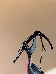 Okify Christian Louboutin Cassia Lace Up Blush Crepe Satin Heels In Black 11cm - 4