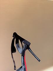 Okify Christian Louboutin Cassia Lace Up Blush Crepe Satin Heels In Black 11cm - 3