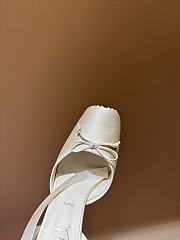 Okify Christian Louboutin Cassia Lace Up Blush Crepe Satin Heels In White 11cm - 4