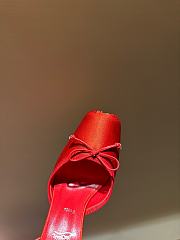 Okify Christian Louboutin Ballerina Satin Heels In Red 15.5cm - 3