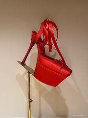 Okify Christian Louboutin Ballerina Satin Heels In Red 15.5cm - 5