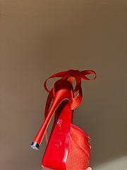 Okify Christian Louboutin Ballerina Satin Heels In Red 15.5cm - 2