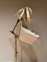 Okify Christian Louboutin Ballerina Satin Heels In Beige 15.5cm - 5