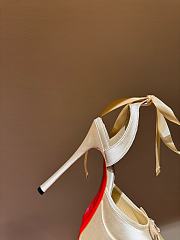 Okify Christian Louboutin Ballerina Satin Heels In Beige 15.5cm - 3