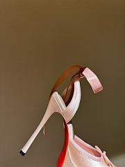 Okify Christian Louboutin Ballerina Satin Heels In Pink 15.5cm - 3