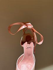 Okify Christian Louboutin Ballerina Satin Heels In Pink 15.5cm - 2