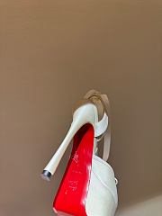 Okify Christian Louboutin Ballerina Satin Heels In White 15.5cm - 6