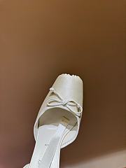 Okify Christian Louboutin Ballerina Satin Heels In White 15.5cm - 5