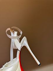 Okify Christian Louboutin Ballerina Satin Heels In White 15.5cm - 4