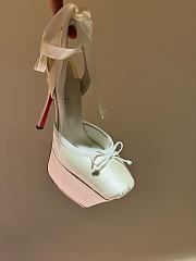 Okify Christian Louboutin Ballerina Satin Heels In White 15.5cm - 2