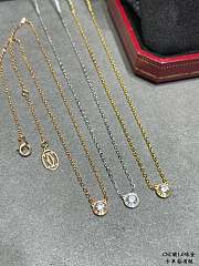 Okify Cartier Single Diamond Gold/Silver/Rose Gold Necklace - 1