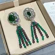 Okify Bvlgari precision tassel emerald earrings - 2