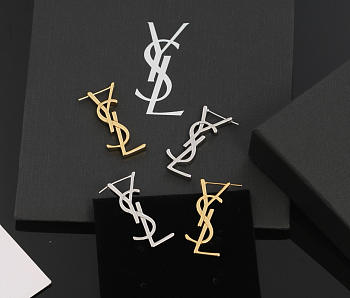 Okify YSL Gold/Silver Patent Earrings 20925