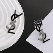 Okify YSL Silver Earrings With Diamond 20926 - 3