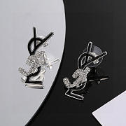 Okify YSL Silver Earrings With Diamond 20926 - 4