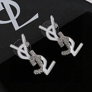 Okify YSL Silver Earrings With Diamond 20926 - 5