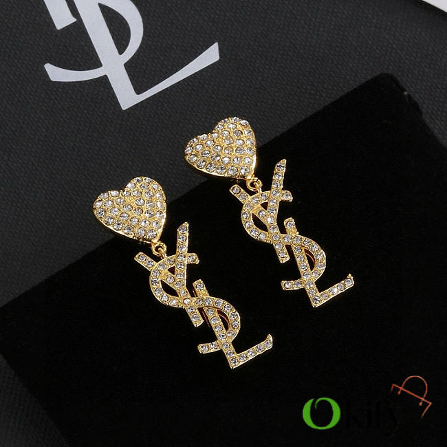 Okify YSL Gold Heart Earrings  - 1