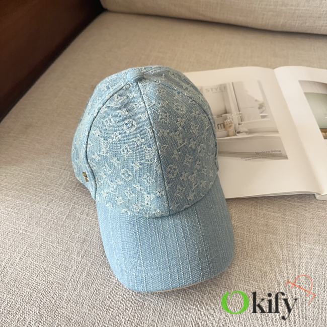 Okify Louis Vuitton Baseball Cap Hat In Light Blue Monogram - 1