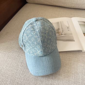 Okify Louis Vuitton Baseball Cap Hat In Light Blue Monogram