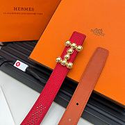 Okify Hermes Swift Epsom Bubbles H Red Belt 24mm - 2