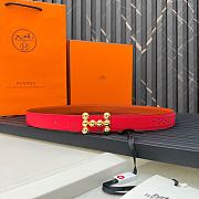 Okify Hermes Swift Epsom Bubbles H Red Belt 24mm - 1