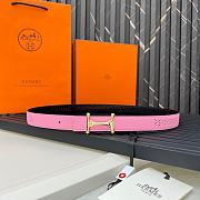 Okify Hermes Swift Epsom Mors H Pink Belt 24mm  - 1