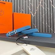 Okify Hermes Swift Epsom Blue Belt 24mm - 4