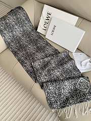 Okify Loewe Cashmere Anagram Black Scarf  - 2