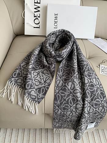 Okify Loewe Cashmere Anagram Black Scarf 