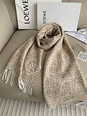 Okify Loewe Cashmere Anagram Beige Scarf  - 1