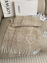 Okify Loewe Cashmere Anagram Beige Scarf  - 4