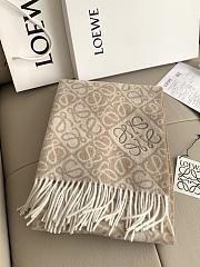 Okify Loewe Cashmere Anagram Beige Scarf  - 2