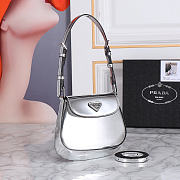 Okify Prada Cleo brushed leather mini bag in silver 17x14.5x3cm  - 3