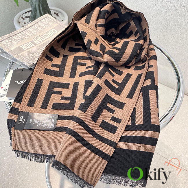 Okify Fendi Wool Scarf 35x180cm 20997  - 1