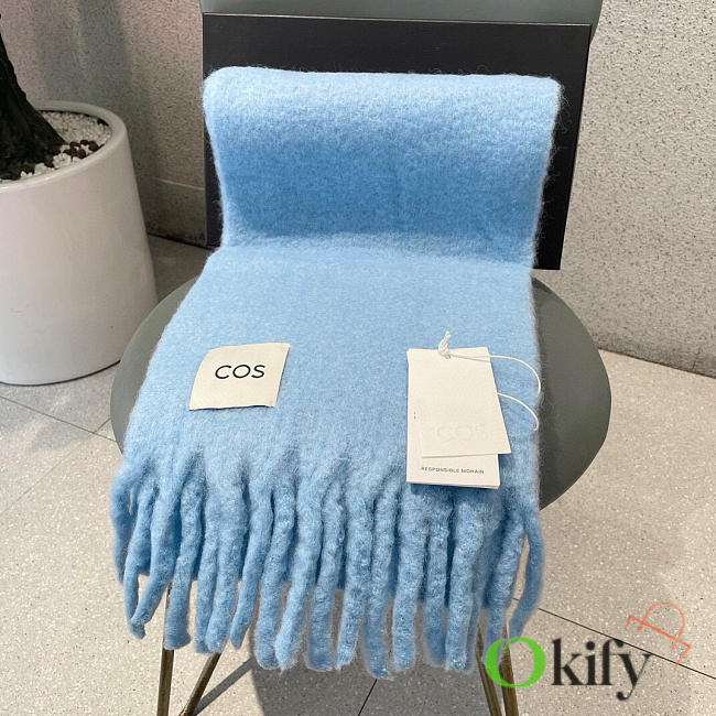 Okify COS Blue Mohair Scarf 30x180 - 1