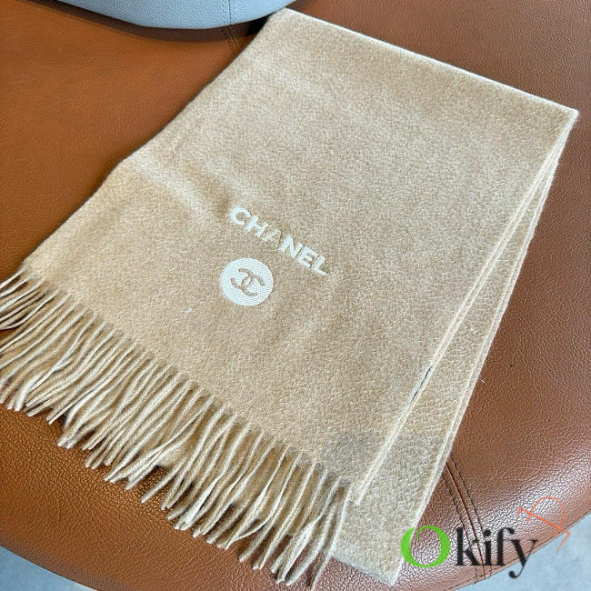 Okify CC Beige Cashmere Scarf 30x180cm 21001 - 1