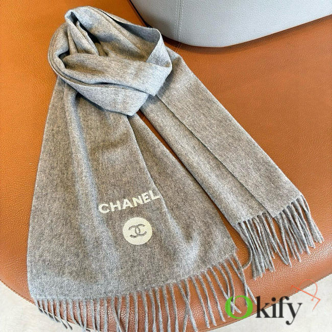 Okify CC Gray Grey Cashmere Scarf 30x180cm 21002 - 1