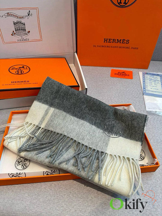 Okify Hermes Cashmere Scarf 30x180cm 21007 - 1