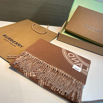 Okify Burberry Brown Wool Scarf 