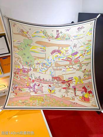 Okify Hermes Silk Cashmere Square Scarf 140x140cm 21020