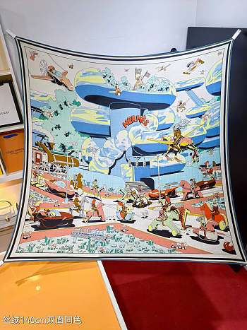 Okify Hermes Silk Cashmere Square Scarf 140x140cm 21023