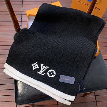 Okify Louis Vuitton Black Cashmere Scarf 34x190cm