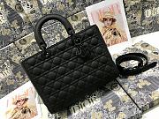 Okify Dior Lady Full Black Matte Seven Grid Bag 32x25x11cm - 1