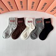 Okify MiuMiu Set 5 Pairs Of Socks 21047 - 1