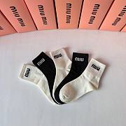 Okify MiuMiu Set 5 Pairs Of Black And White Socks 21049 - 1