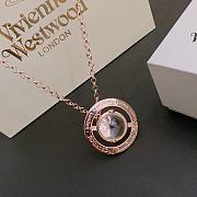 Okify Vivienne Westwood Saturn Rose Gold Necklace  - 1