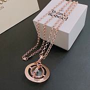 Okify Vivienne Westwood Saturn Rose Gold Necklace  - 4